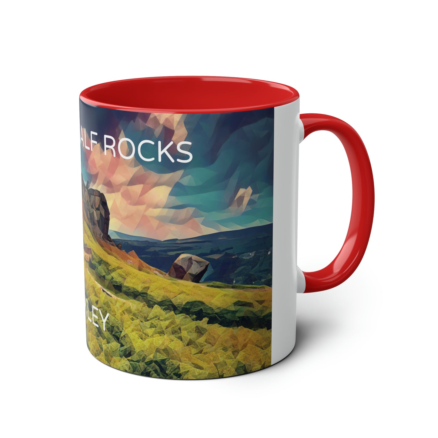 Ilkley Cow & Calf Rocks Two-Tone Coffee Mugs, 11oz