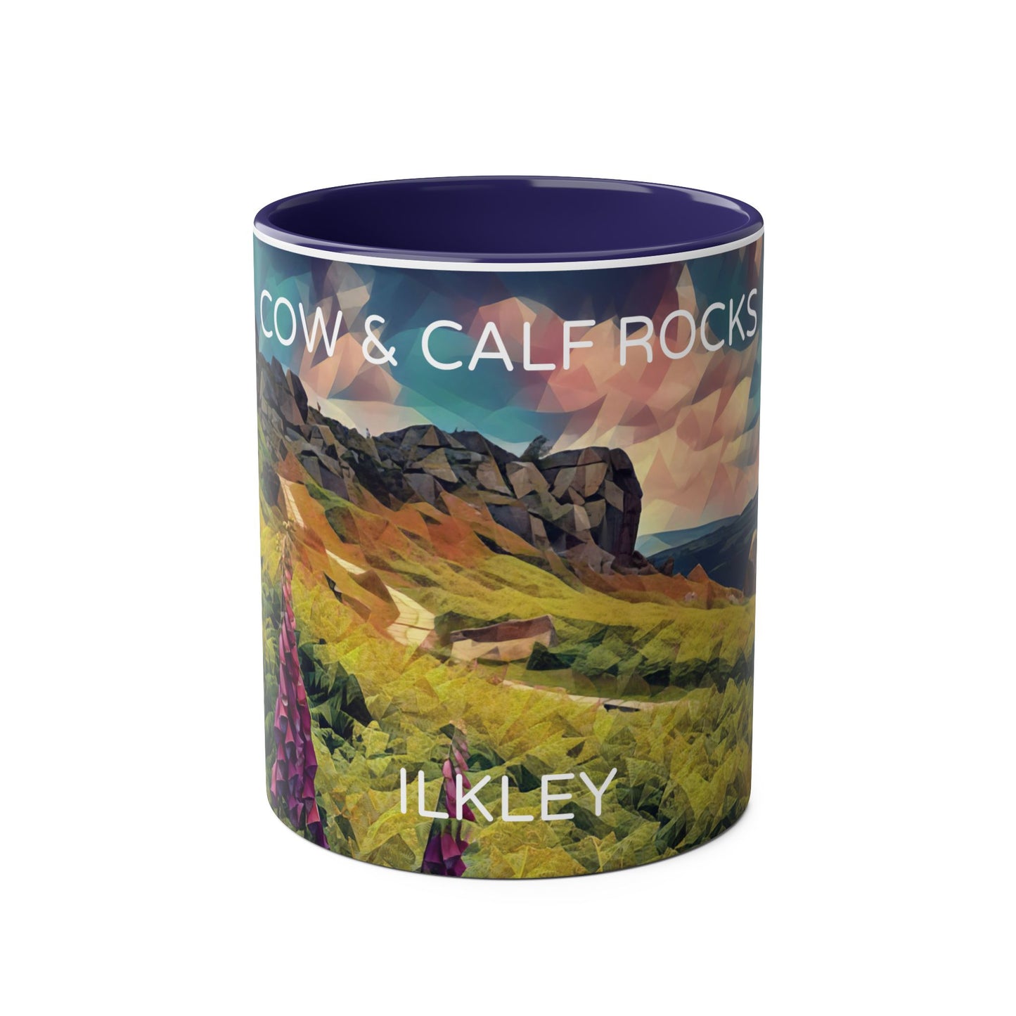 Ilkley Cow & Calf Rocks Two-Tone Coffee Mugs, 11oz