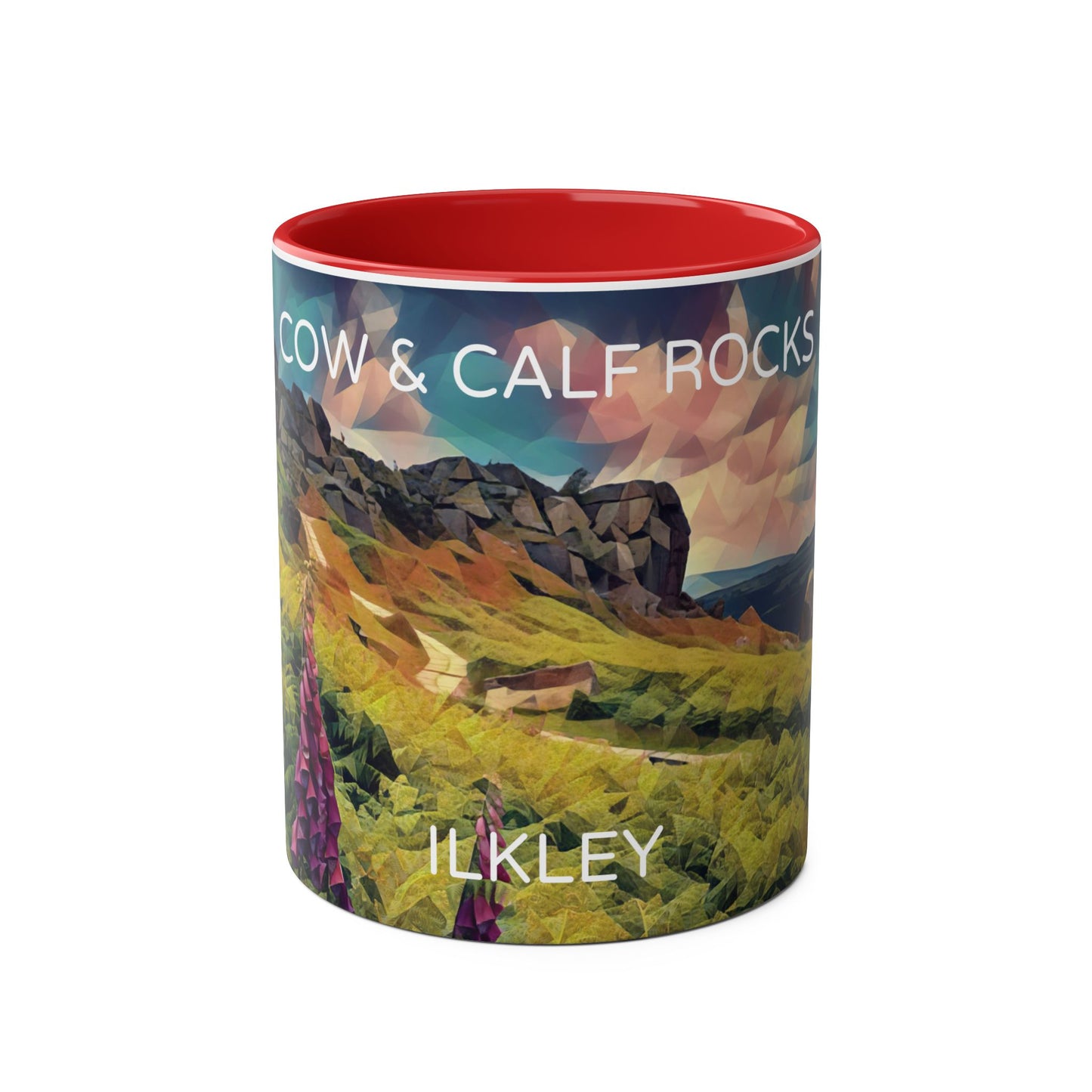 Ilkley Cow & Calf Rocks Two-Tone Coffee Mugs, 11oz