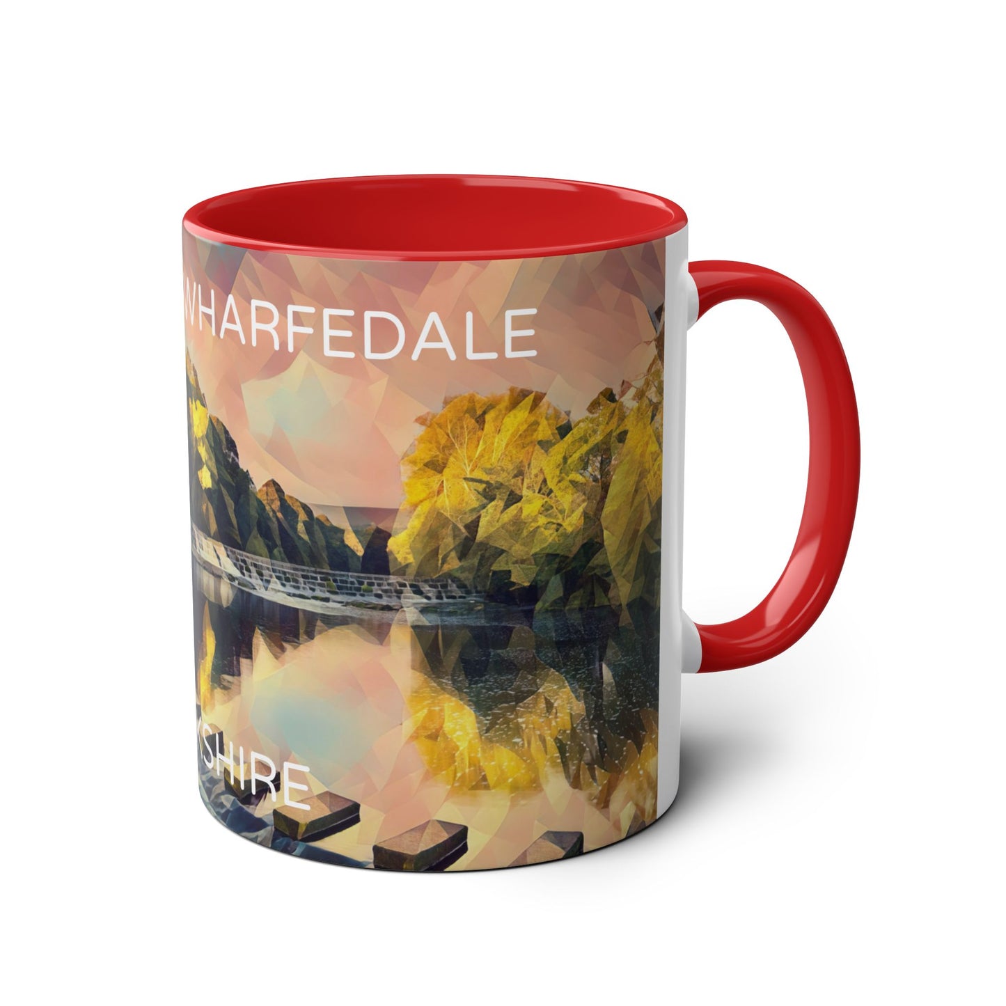 Burley-In-Wharfedale  - Yorkshire Dales  Two-Tone Coffee Mugs, 11oz