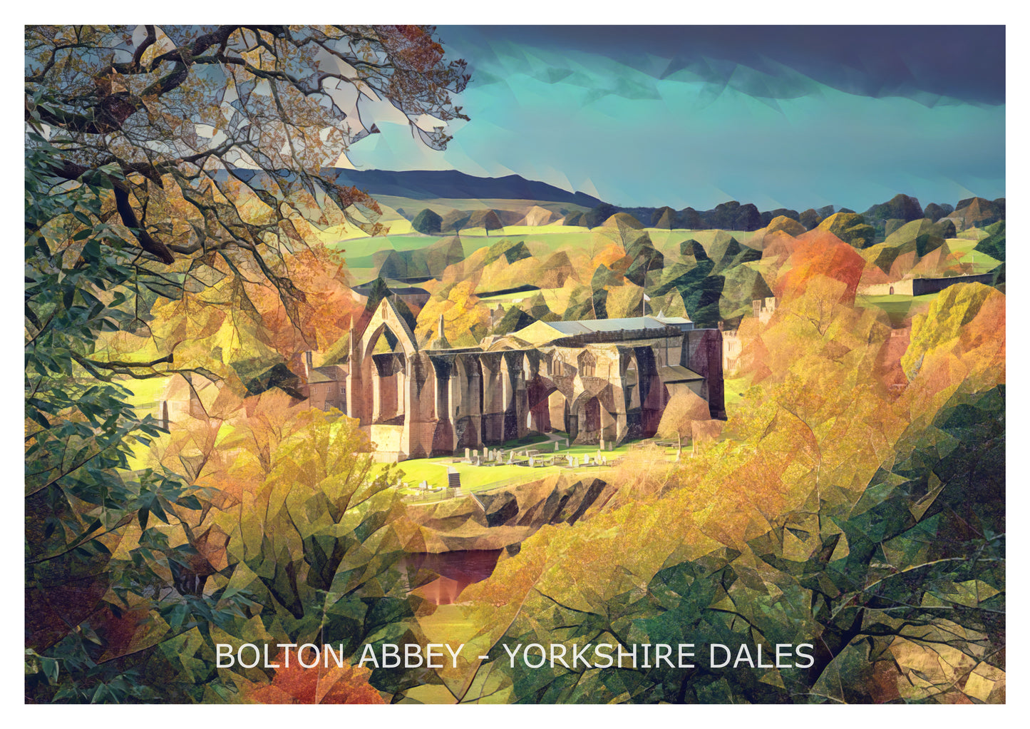 Bolton Abbey in Autumn Sunrise Print