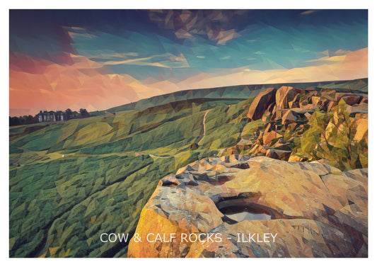 Copy of Cow and Calf Rocks Sunrise Ilkley Print