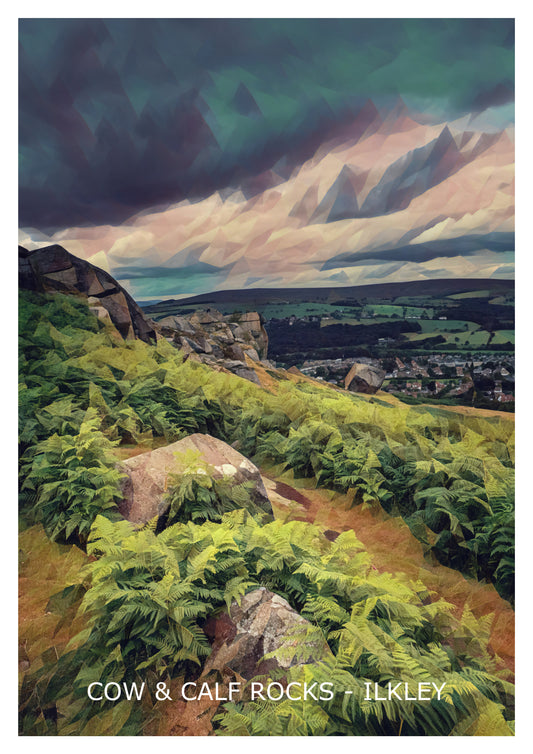 Cow and Calf Rocks Ilkley Print