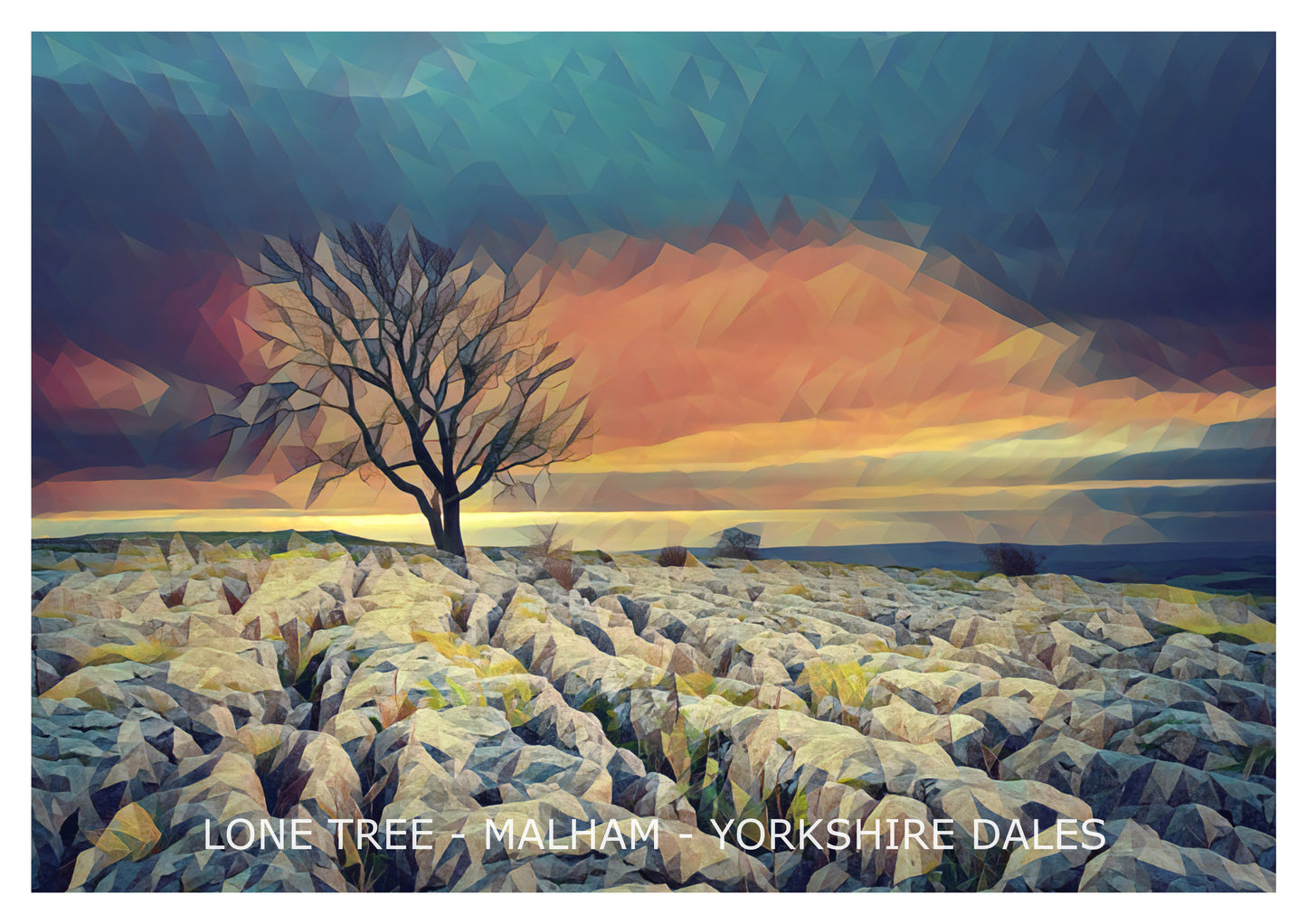 Malham Lone Tree Landscape Print