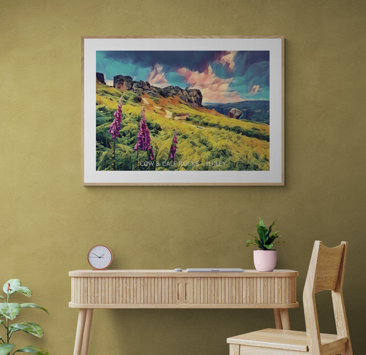 Summer at the Cow and Calf Rocks Ilkley Print